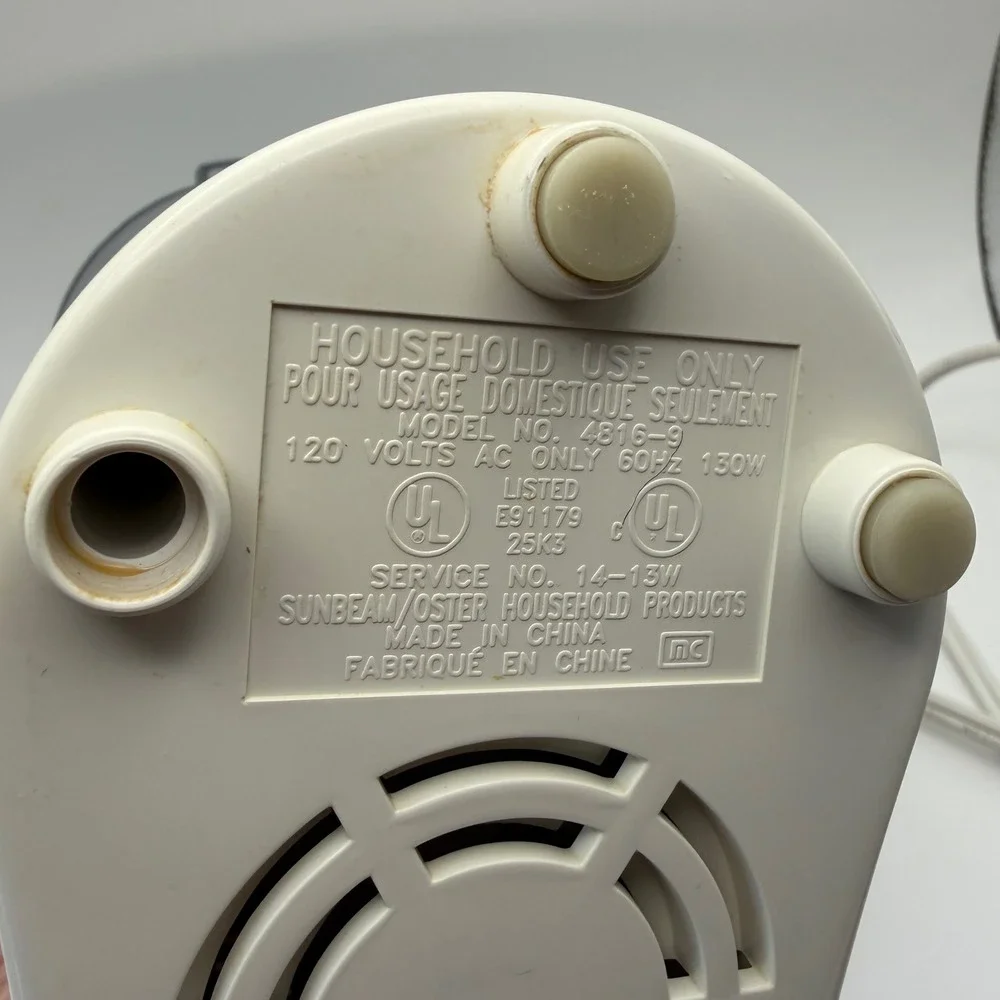 Sunbeam Oskar Jr Chopper Plus White Mini Food Processor‎ 4816-9 Tested Vintage